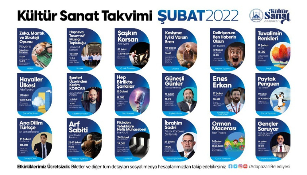 Adapazarı Belediyesi Şubat Etkinliklerini Açıkladı