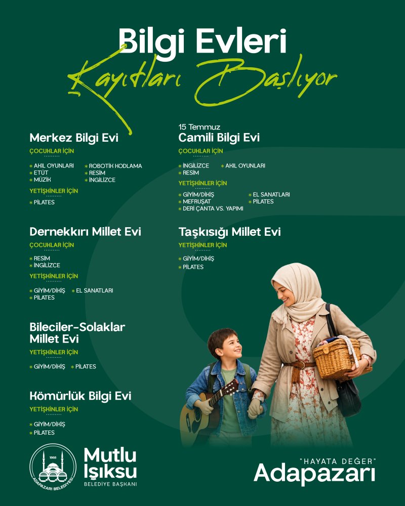  Bilgi ve Millet Evleri'nde Kayıtlar Başlıyor